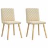 VidaXL Chaises à manger lot de 2 crème tissu, chaise, chaise de salon, chaise d'accent, chaise de cuisine, siège de salle à 4101128