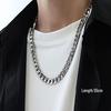 Men's Trendy Cuban Chain Necklace - Titanium Steel, Non-fading, Thick Iron Chain, Hip Hop Style, European/American Fashion.