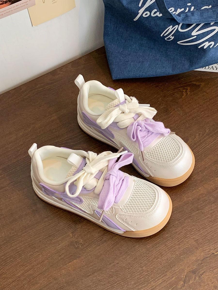 

Fashion mesh versatile casual shoes women s height increase breathable Internet celebrity moral training shoes summer trend platform sports shoes 40 фиолетовый