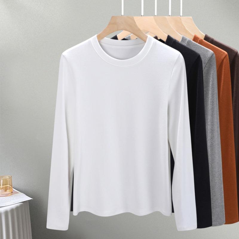 Crew Neck Long Sleeve Knitted Sweater Early Autumn New Women's Clothing Can Be Worn Outside with High-end Temperament Bottoming Shirt Top