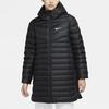 Nike Sportovní oblečení Windrunner Teplá péřová bunda jednobarevná střední délky s kapucí Zimní dámské svrchní oblečení Černá CU5092-010