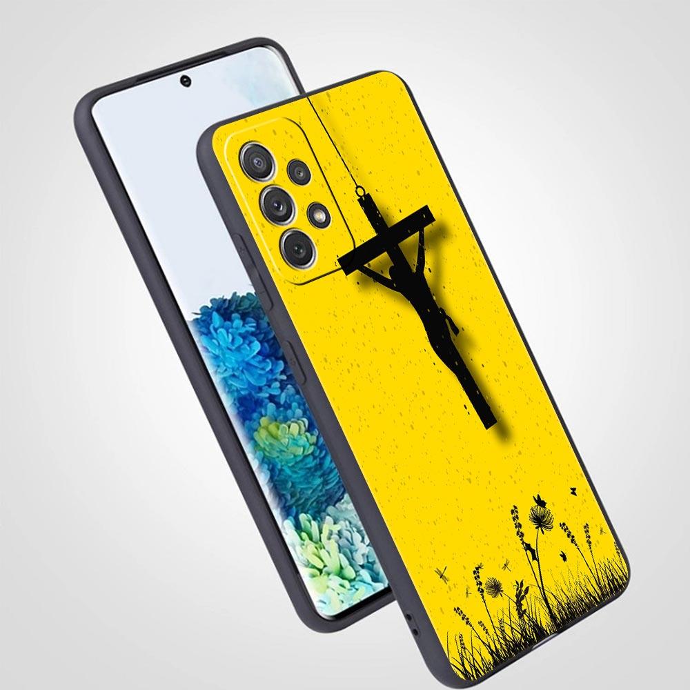 Phone Case for Samsung Galaxy A13 A15 A17 A07 A22 A23 A25 A31 A73 A32 A52 A41 5G Soft TPU Faith Christian Religious Jesus Clear