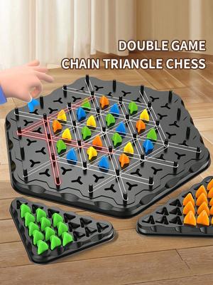 1 Set Geometrische Ketting Driehoek Schaken, Desktop Spellen, Educatief Speelgoed, Oefen Denk- en Logisch Vermogen, Vakantiecadeaus voor Jongens en Meisjes