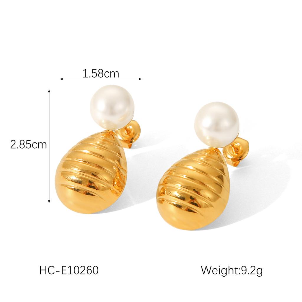 French Luxury Pearl Earrings Titanium Steel Ear Studs Minimalist High-End Fashion Earrings for Women