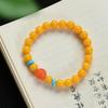 Nanhong Agate Meander Bead Bracelet with Natural Beeswax
