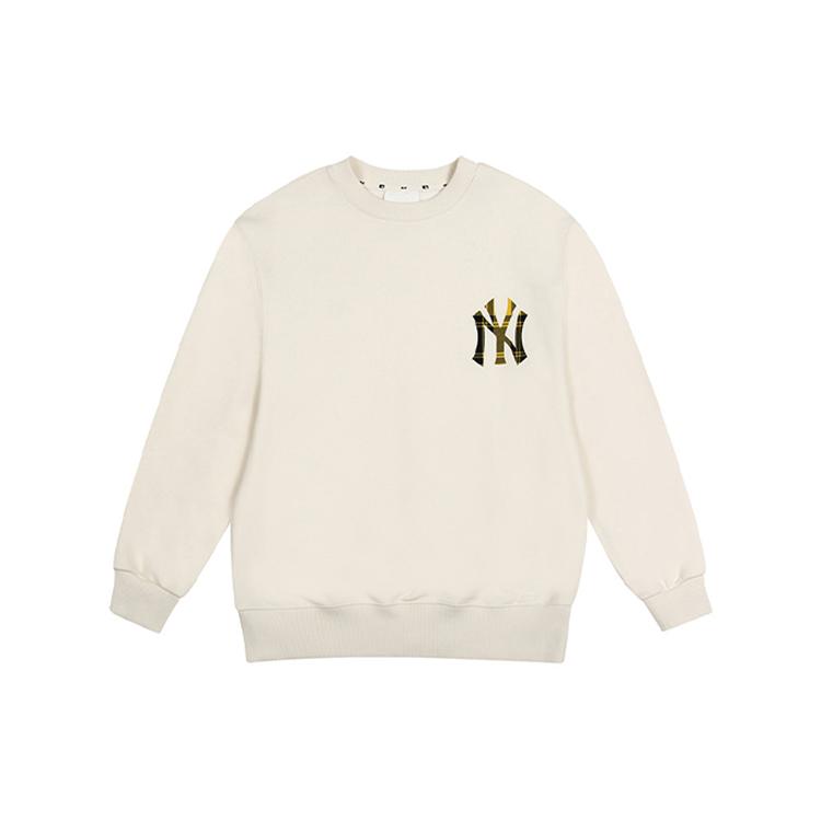 MLB Base Logo Sweatshirts Unisex White Crew Neck Moderate Regular 31MTE2041-50I L