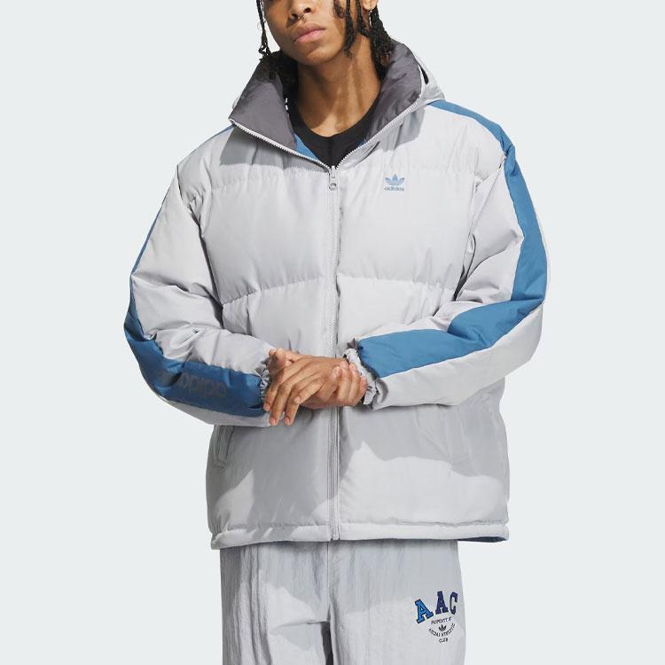 Adidas Originals Reversible Sport 600 Puffer Down Jacket With Detachable Hood Men Outerwear Shift-Blue White IU4828