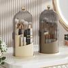 360° Rotating Makeup Brush Holder with Lid, Dustproof Cosmetic Organizer for Vanity, Bathroom, and Makeup Storage