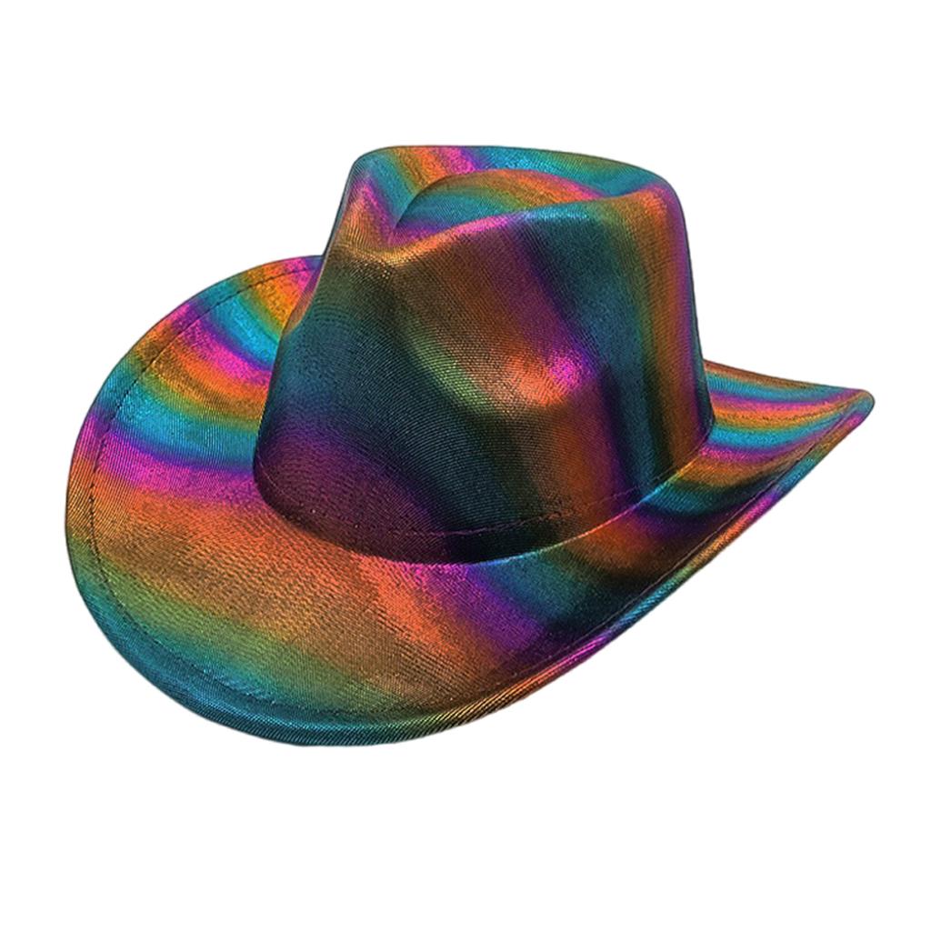 Cowgirl Hat with Dainty Rainbow for Bachelorette Party Holiday Western Cowgirl Hat for Bride for Outdoor Birthday Party