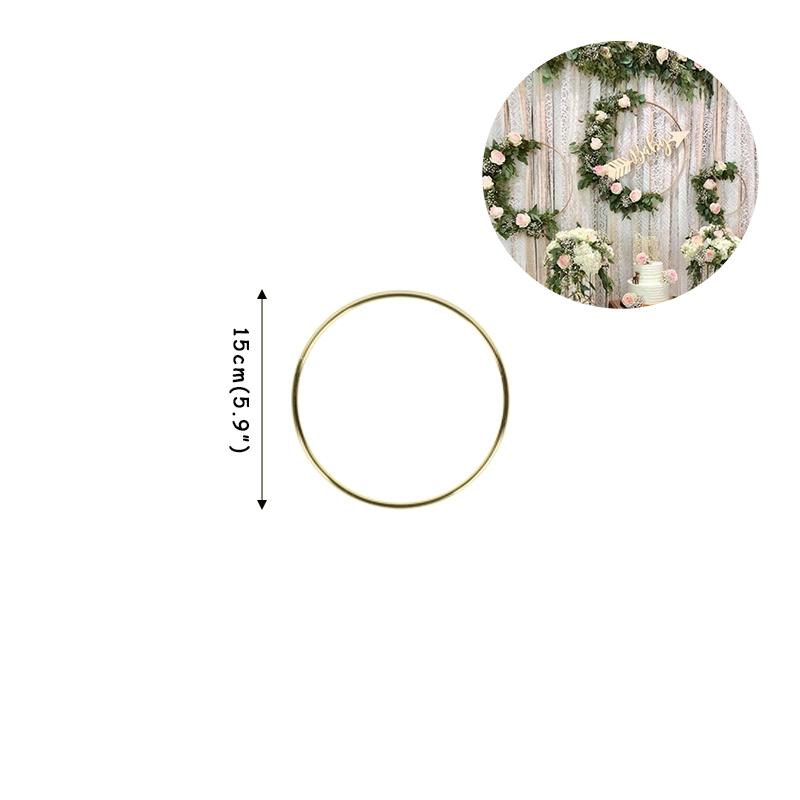 5pcs 15-40cm DIY Hanging Wreath Bamboo/Metal Wreath Iron Ring Hoop Hanging Craft Party Decorations Baby Shower Wedding Wreaths
