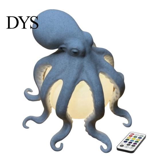 Dimmable Bedside Nightlight 3D Printed Octopus Night Light, Creative Table Lamp with Remote Control, 7 Color RGB Gradient Sleep LED for Kids Bedroom &