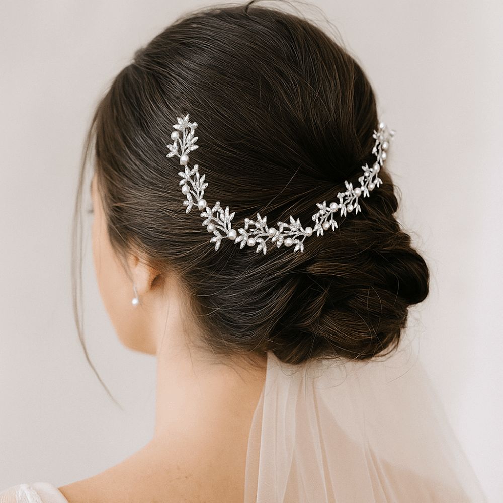 Luxury Crystal Pearl Hair Vine Shiny Fashion Bridal Hairband  Banquet Dancing Party