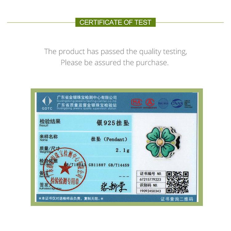 WOSTU 925 Sterling Silver Lucky Clover Pendant Fit Original Bracelet Necklace DIY Jewelry