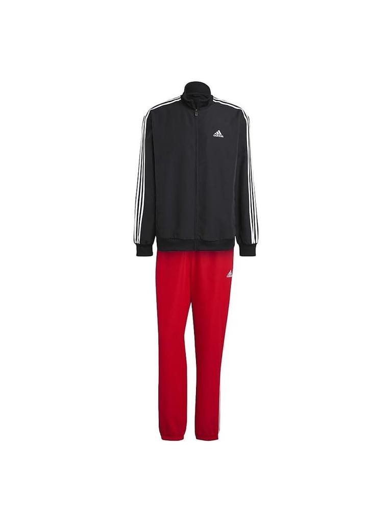 Adidas Pletená tepláková souprava pro muže s šarlatovými 3 pruhy, Černá/Bílá/Lepší (IJ6060) J/S