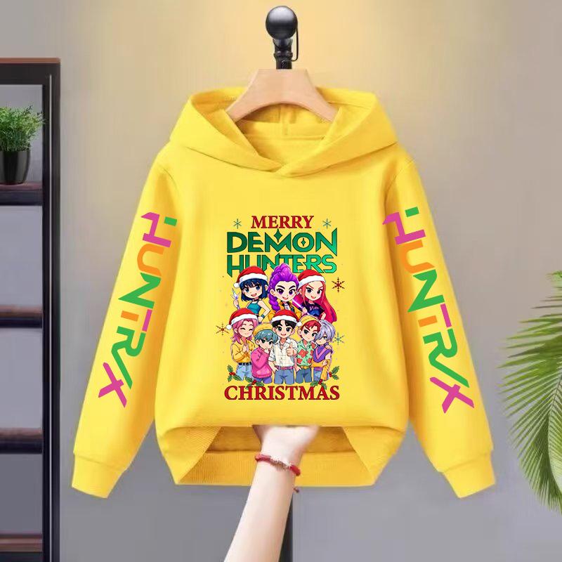 2025 Weihnachten KPop Devil Hunter Mädchen Hoodie Herbst/Winter Kinder Sportbekleidung Langarm Kinderbekleidung Top