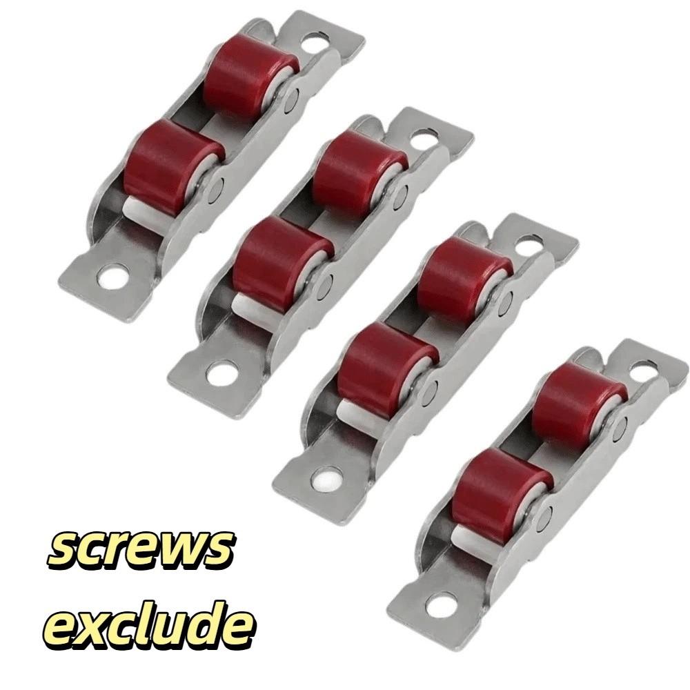 4 PCS Stainless Steel Sliding Door Pulley Nylon Silent Nylon Pulley Window Pulley  Window Fittings 4 PCS Flat Wheel
