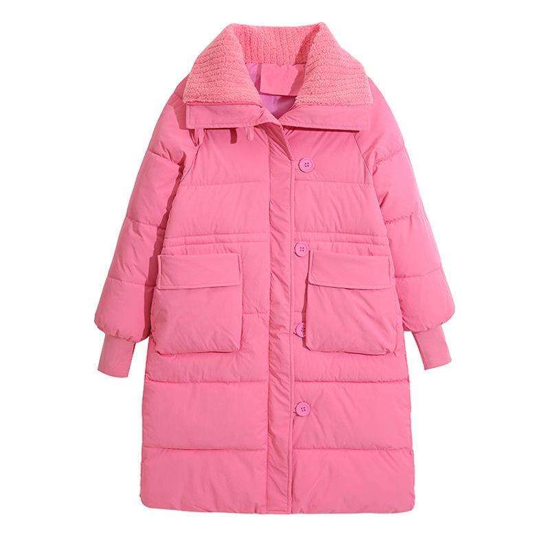 Winter Lapel Down Cotton-padded Jacket Women's Long Thick Short Cotton-padded Jacket Korean Waist Cotton-padded Jacket