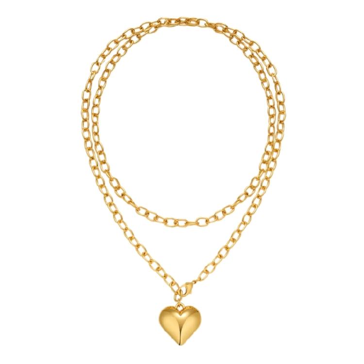 

Delicate Layering Love Necklace With Heart Charm Sturdy Copper Collarbone Chain Jewelry Fashion Accessory 1