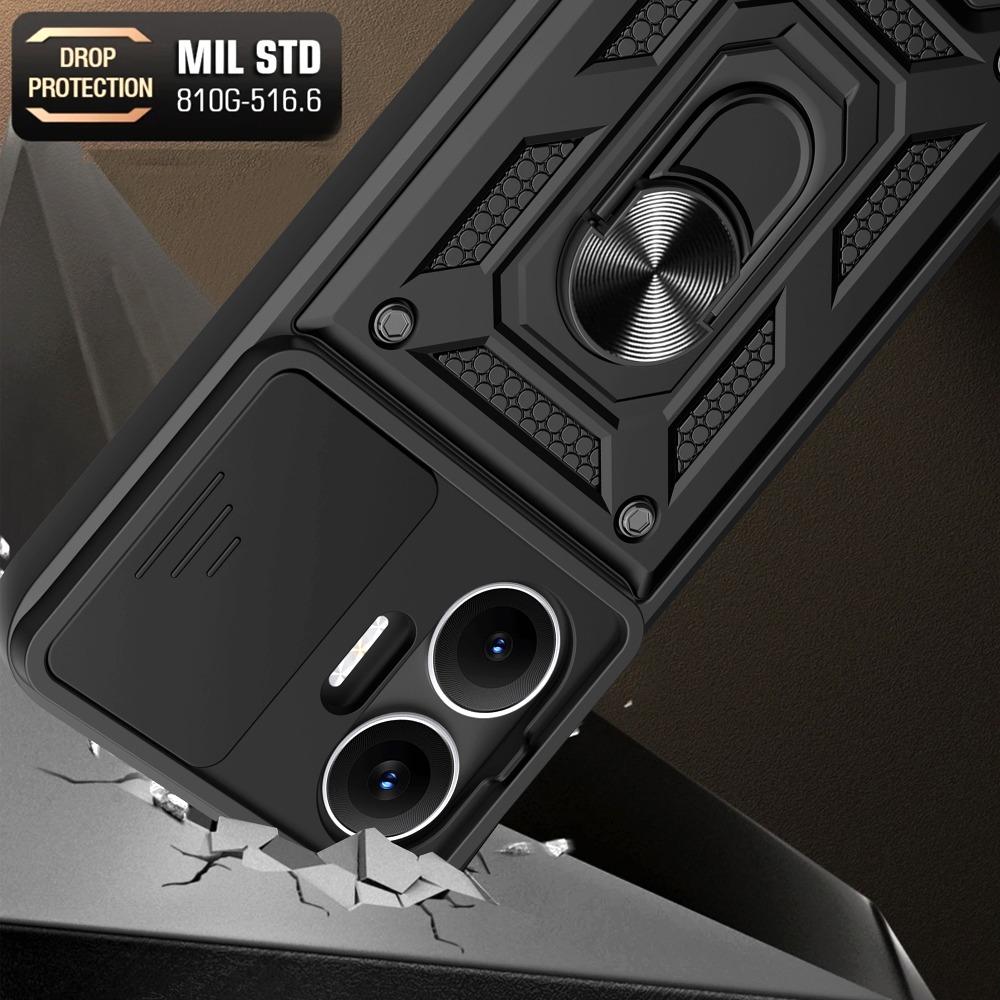 Capa For POCO F7 Case Armor Slide Camera Lens Protection Back Cover for Xiaomi POCO F7 Ring Stand Shockproof Funda