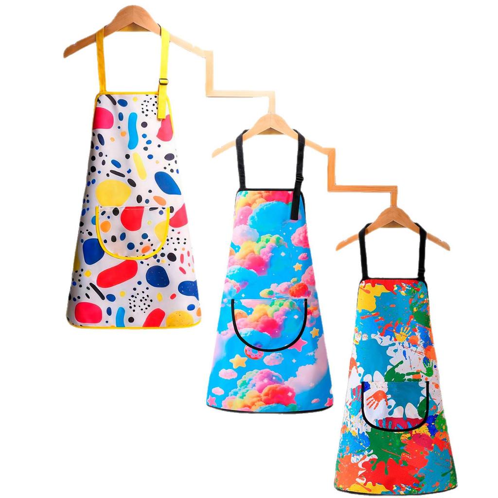 Kids' Waterproof Art Apron & Reversible Bib Set