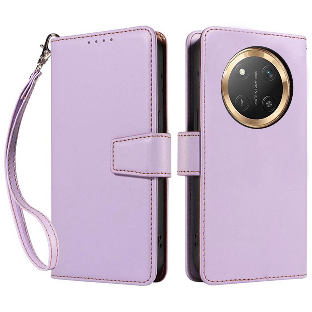 For Honor X60 Pro 5G/X9c 5G Case RFID Blocking Leather Wallet Flip Phone Cover with Wrist Strap