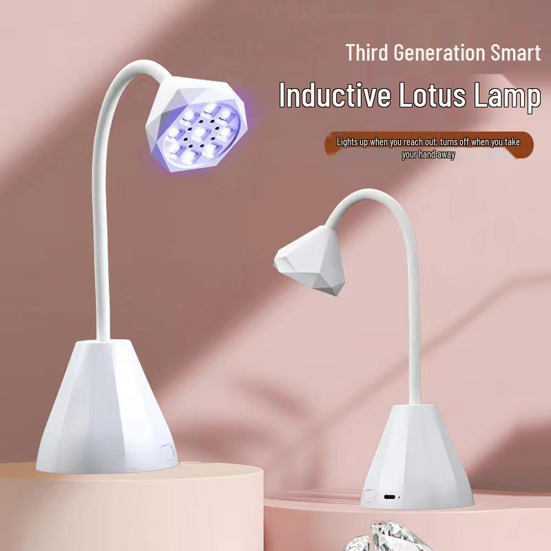 Portable Rechargeable 36W Nail Lamp - Quick Dry Lotus Lamp for Adhesive Nail Tips