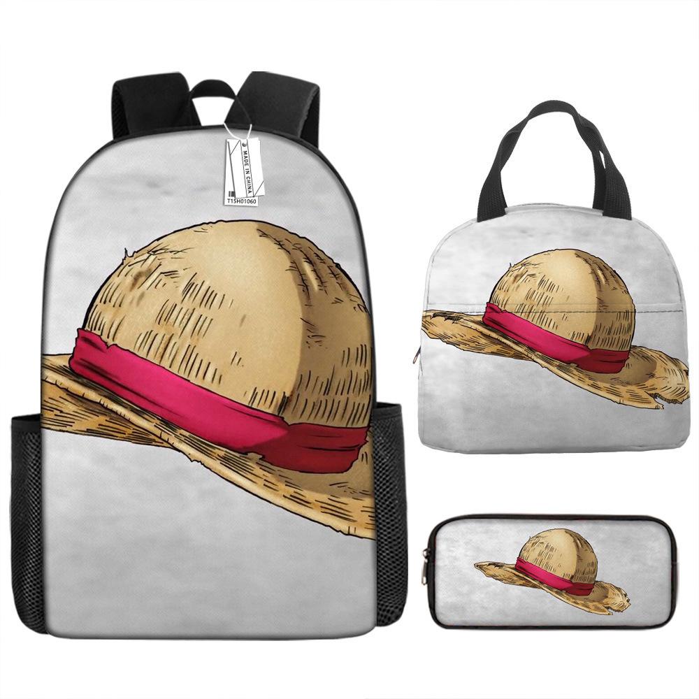 

ONE PIECE School Bag Luffy Backpack Primary and Secondary School Students Large Capacity Backpack Children s Lunch Bag pencil case