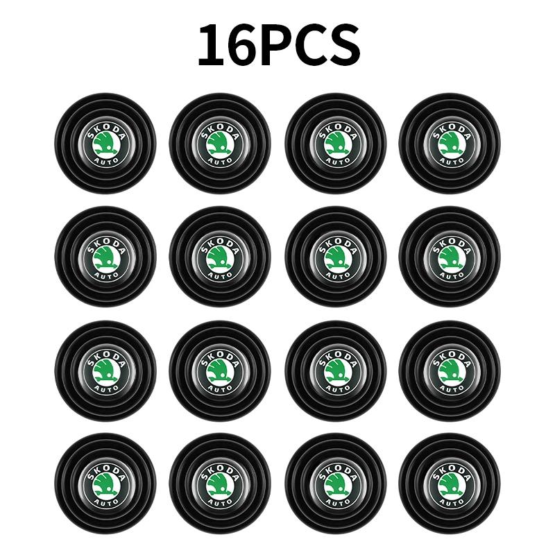 SBNI3 Car Door Shock Absorber Gasket Anti-collision Silicone Sticker Pads For Skoda Octavia Rapid Fabia S Logo A7 Superb KAMIQ