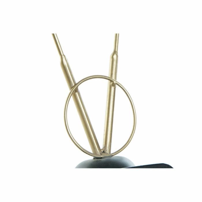 Horloge de table 15,5 x 8,5 x 32 cm verre noir doré fer vintage