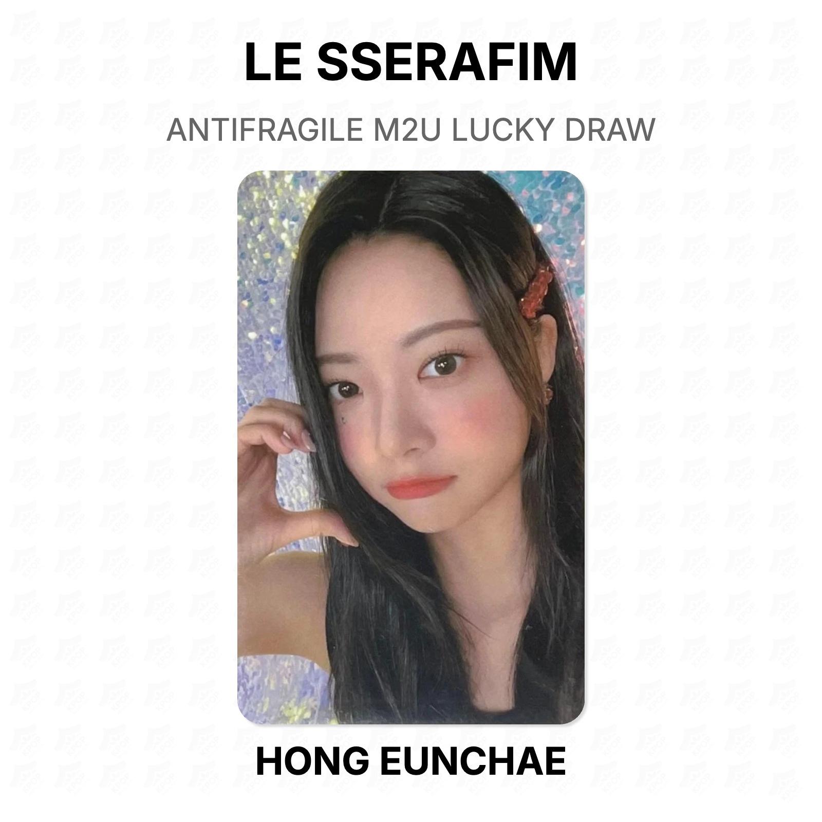 LE SSERAFIM ANTIFRAGILE M2U LUCKY DRAW Official Photocard HONG EUNCHAE 02