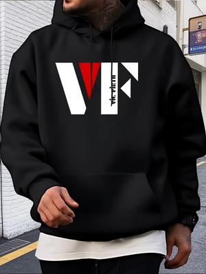 Hoodie - Royal Blue Pullover Sweatshirt with Bold VF Lettering
