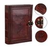 Vintage Fashion Leather Diary Handmade Paper Notebook Journal For Writing Notes Gifts And Memories Embossed With Metal Lock (6 X 4.5 Inches)
