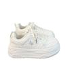 Pink bow thick baseplate shoes women's autumn new round head white shoes student casual shoes
