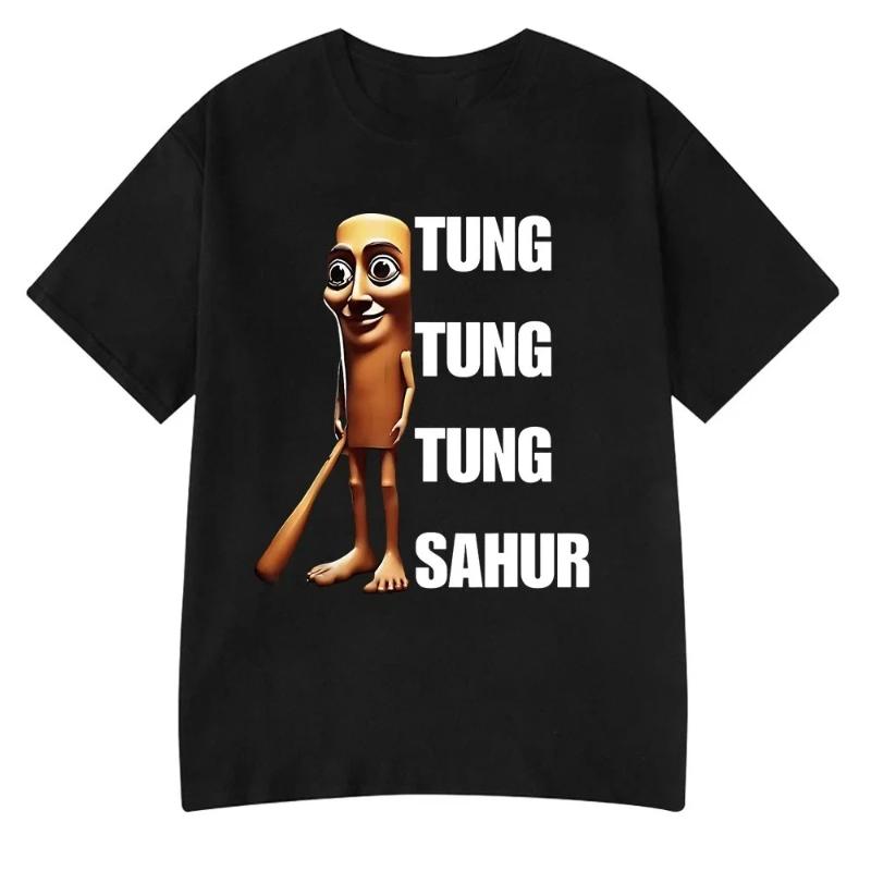 Italiano Brainrot Tralalero Tralala Tung Tung Tung Sahur Bombardiro Coccodrillo Maglietta Meme Divertente Uomo Donna Magliette di Cotone Y2k Top