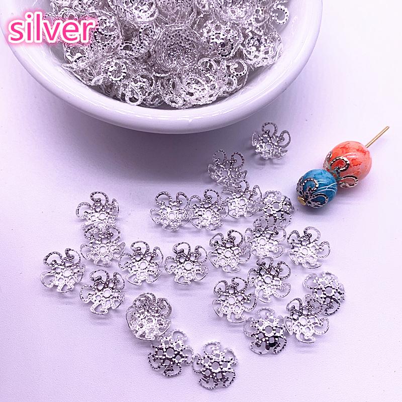 New 150pcs 8/10mm Hollow Flower Findings Cone End Beads Cap Filigree DIY Jewelry Making