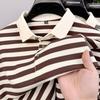 Gestreiftes Kurzarm-Poloshirt für Herren - Lässiges Sommer-T-Shirt mit Kragen