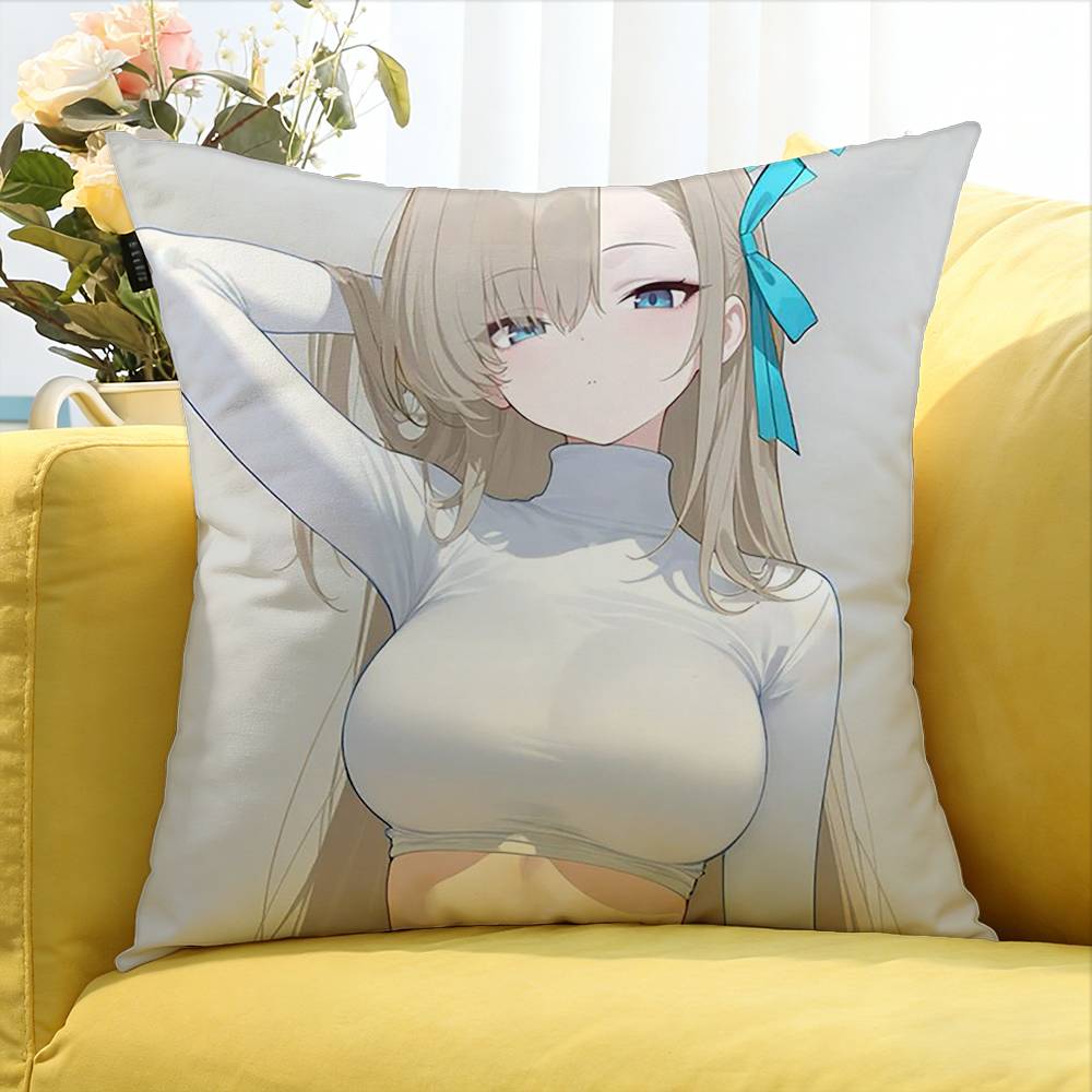 Ichinose Asuna Blue Archive   Various Sizes Square Pillow Case For Car Home Bedchamber Decor