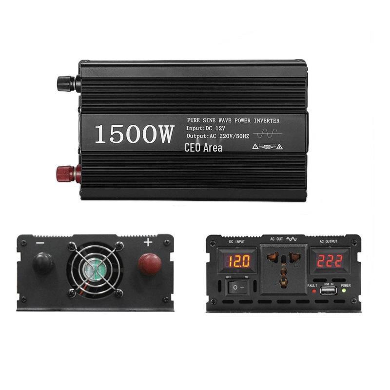 1500W Pure Sine Wave Inverter, 12V/24V to 220V for Car and Home
