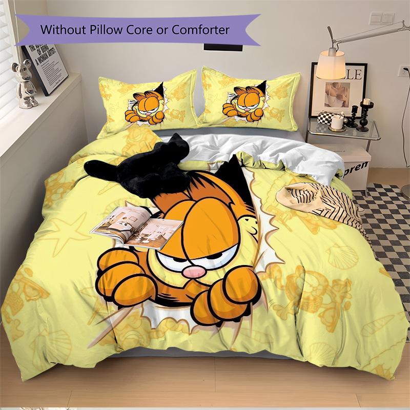 Garfield Through Wall Print 3Pcs Bedding Setduvet Cover With 2 Bedropillowcase Home Birthday Gift