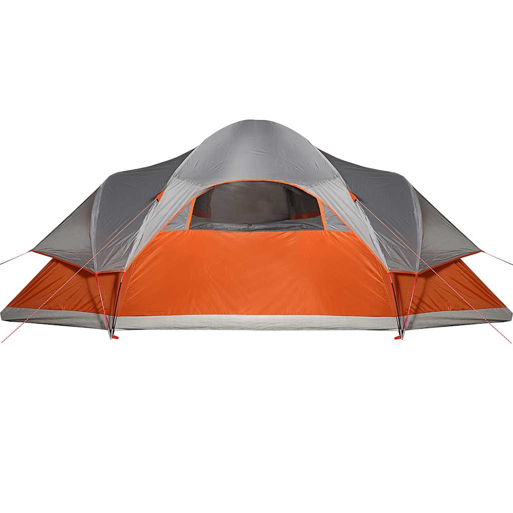 Dome Family Tent for 9 Persons Orange Waterproof