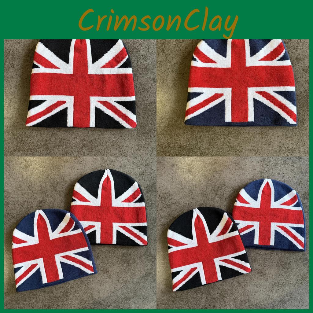 UK-Muster Strickmütze für Herren Damen Stilvolle Warme Wintermütze