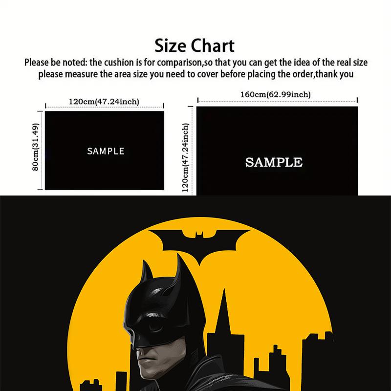 Batman Classic Element Square Area Rug, Non-Slip Floor Mat for Bedroom, Perfect Gift for Fans.chl