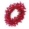 Artificial Red Berry Wreath 45cm Plastic Holly Berry Wreath Xmas Decoration for Front Door Wall Fireplace