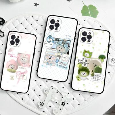 Cute Cartoon Joke Bear Phone Case For Iphone 17 16 15 14 13 12 11 Pro Max Plus Black Shell Cover Case