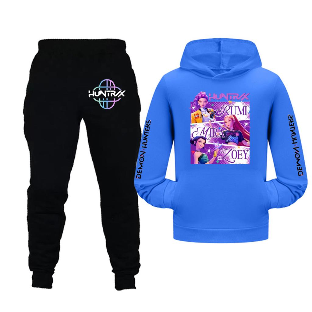 Barn Flickor Långärmad Huvtröja och Byxor Set För Småbarn och Stora Barn 2 Delar Outfits