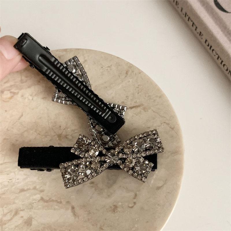 New Rhinestone Bow Hair Clips 6 Cm Hair Pin Curl Clips No Bending Hair Clips for Hair Styling Make-Up Girls Hair Styling DIY