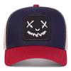 X Eyes Smiley Patch Trucker Hat, Mesh Back Adjustable Curved Brim Baseball Cap for Streetwear