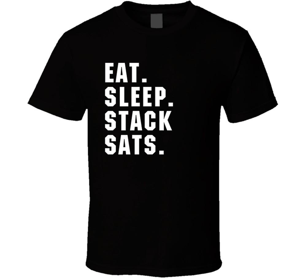 Eat Sleep Stack Sats Bitcoin T Shirt XXL