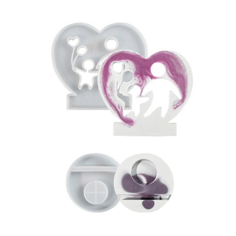 

Rabbit Shape Resin Molds Heart Candlestick Molds with Base for DIY Craft Tealight Candle Holder Room Home Decorations