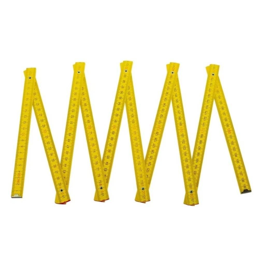 Portable Wooden Folding Ruler 2M Extended Measuring Rule Slider Metric Scale 1M Folding Carpenter's Ruler Drawing Tools